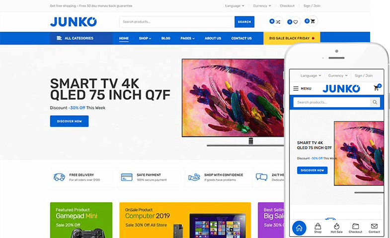 junko - website template for digital &amp; electronics store
