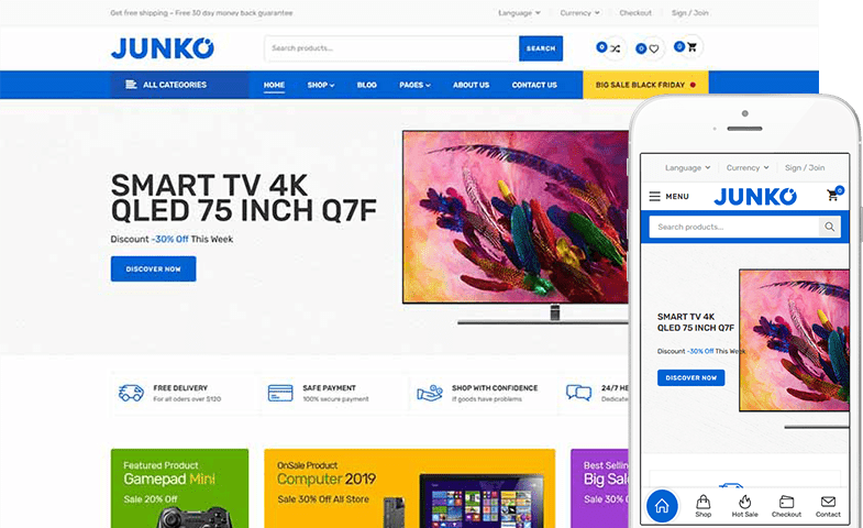 Junko - Website Template for Digital &amp; Electronics Store