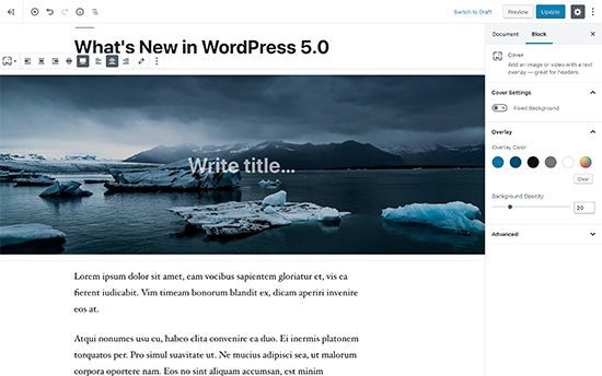 What is New in WordPress 5.0