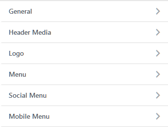 Header Customizer settings