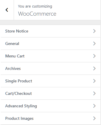 Detailed cart/checkout settings