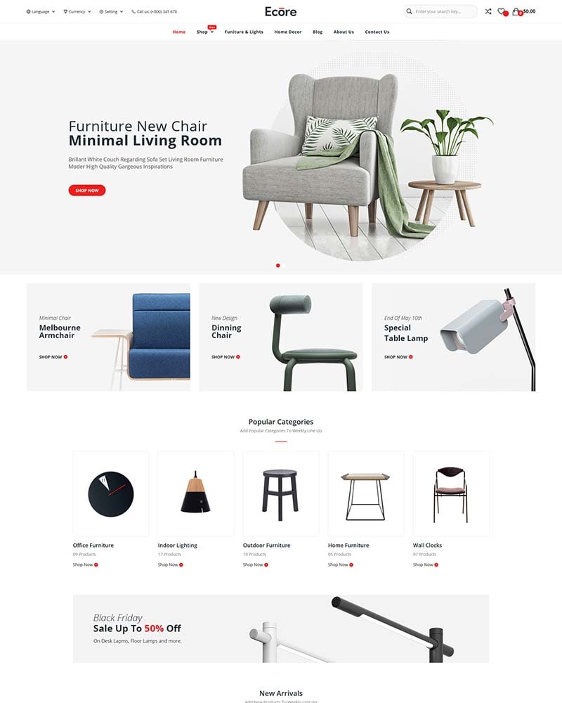 Ecore - Furniture WooCommerce WordPress Theme