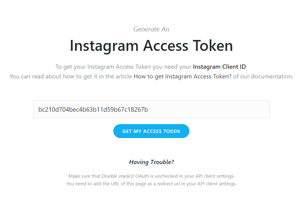 How to Get Instagram Access Token - Documentation