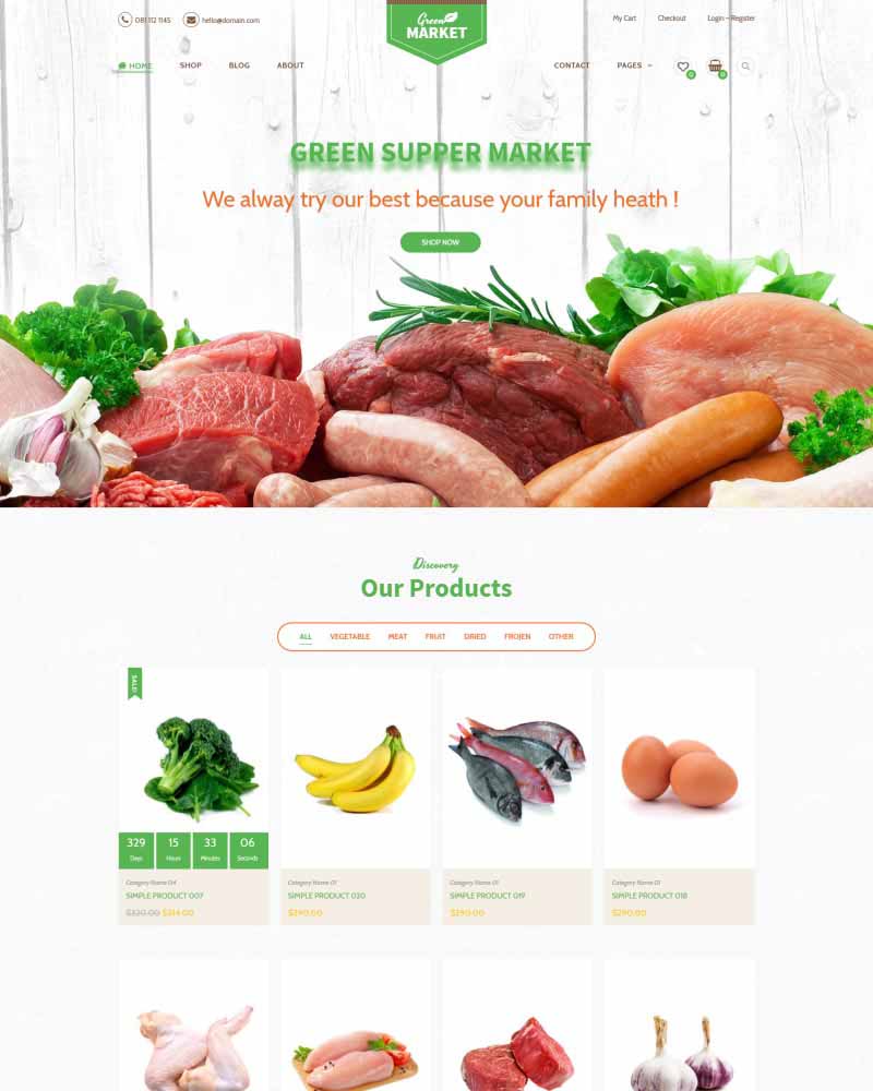 Green Market - Organic Food Restaurant WooCommerce Theme