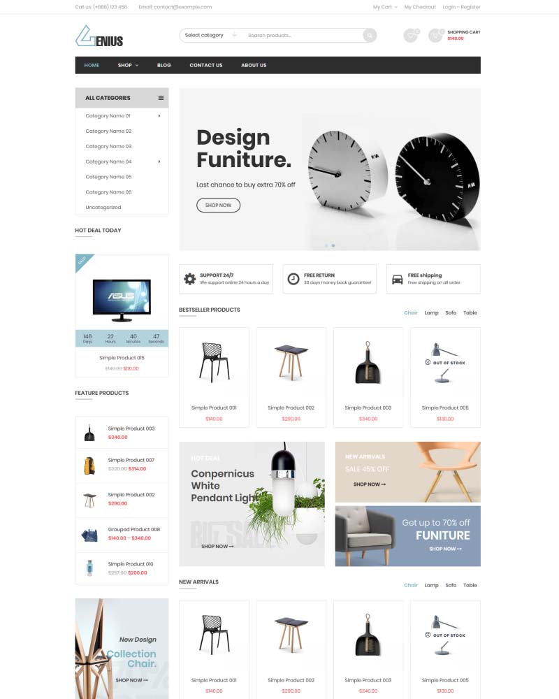 Genius - Multipurpose Ecommerce Website Template