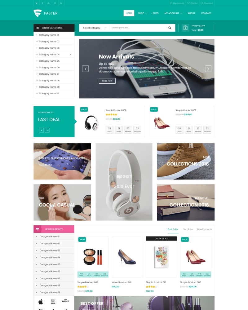 Faster - Multipurpose Ecommerce Website Template