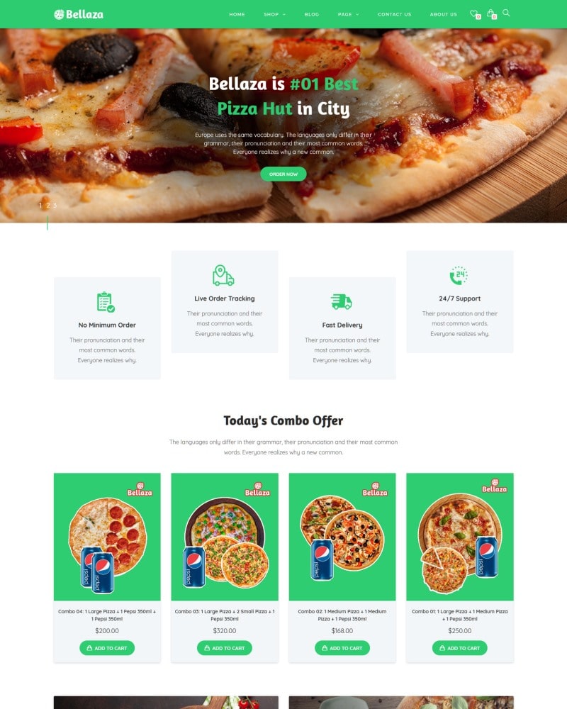 Bellaza - Pizza, Fast Food, Restaurant WooCommerce Theme