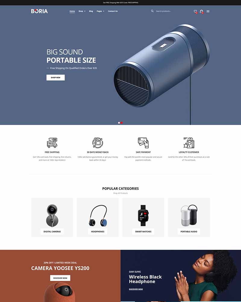 Boria - Website Template for Digital, Electronics Store