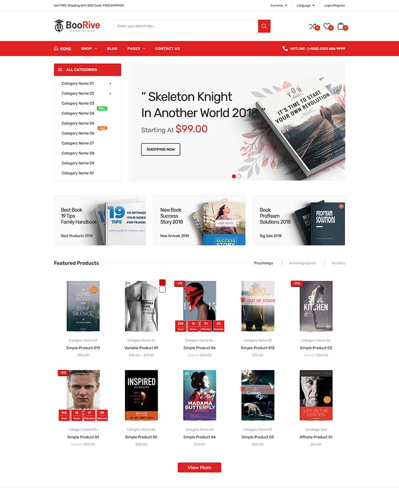 BooRive - Website Template for Bookstores, Collectibles